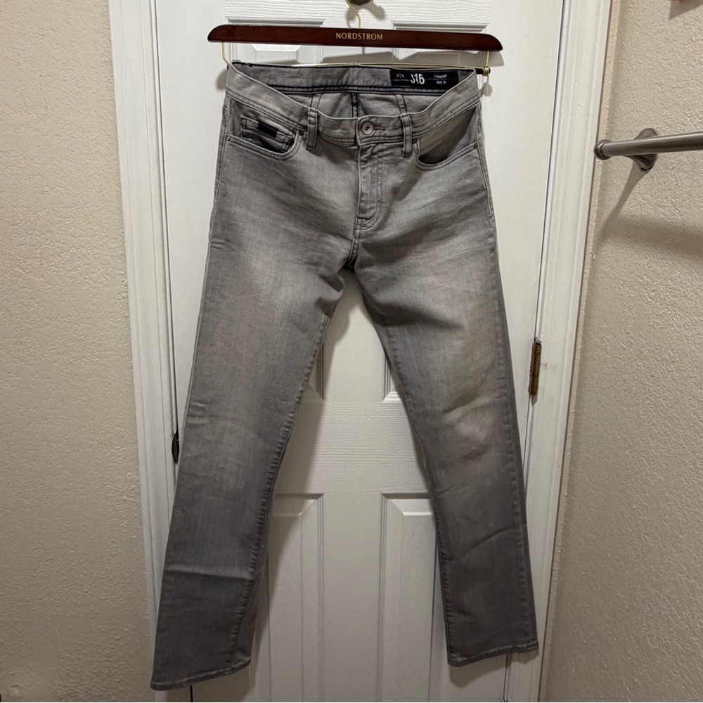 Armani Exchange AX Slim Fit Gray Straight Leg Jeans Mens 30